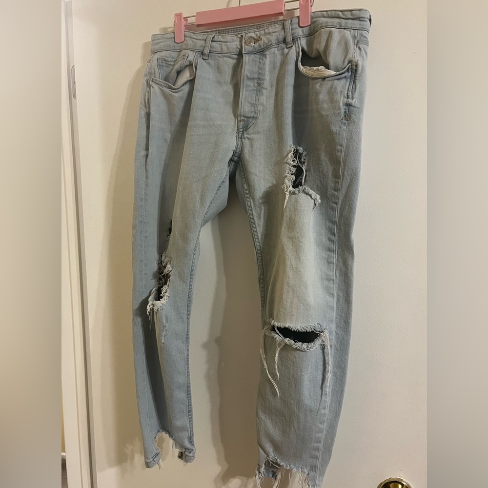 Zara distressed jeans.
